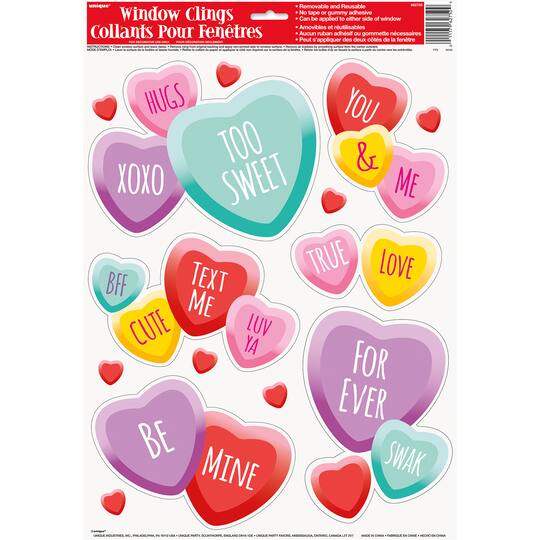 Hearts Valentine Window Clings Valentine S Day Party Decorations